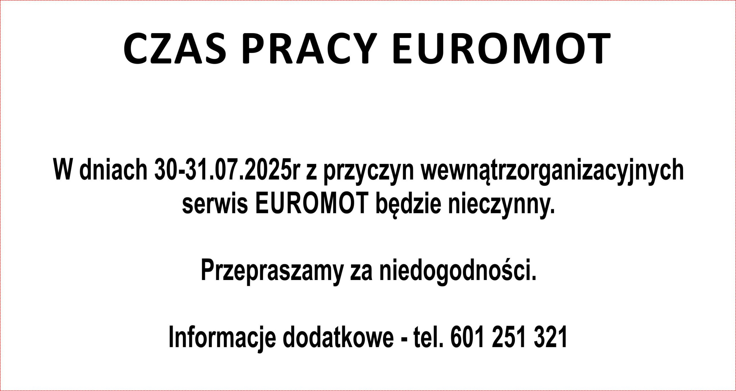 Czas pracy Euromot - zmiany wewnątrzorganizacyjne